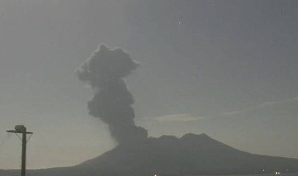 日本櫻島火山大規模噴發