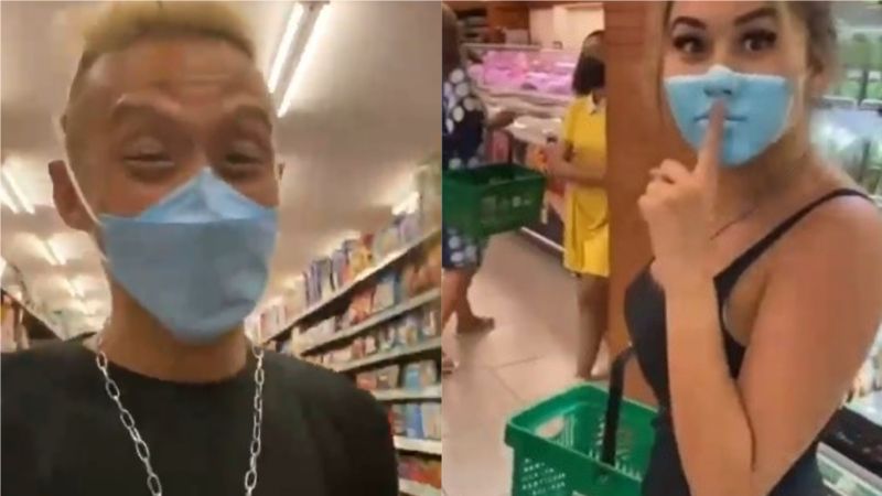 台灣網紅在印尼畫「假口罩」逛超市惹眾怒 將被當局驅逐出境