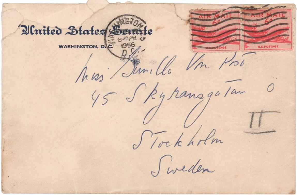 美前總統甘迺迪給瑞典情婦情書拍賣 作價近70萬