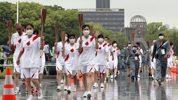 東京奧運火炬 廣島「閉門」傳遞