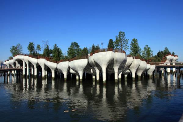 【旅遊】紐約新地標：英國設計鬼才打造水上懸浮公園  132座盆柱超吸睛