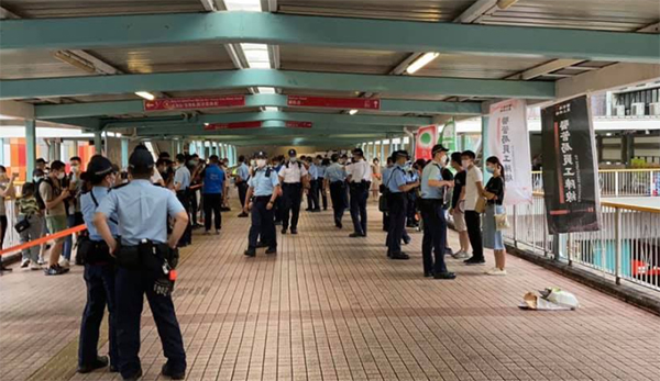 醫管局員工陣線旺角違令設街站 警方多次警告無果票控多人