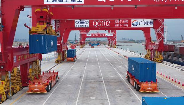 粵港澳大灣區首個全自動化碼頭全流程實船作業