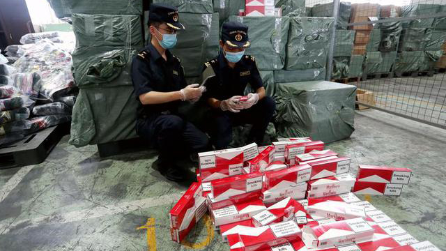 廣州海關查獲500萬支冒牌香煙