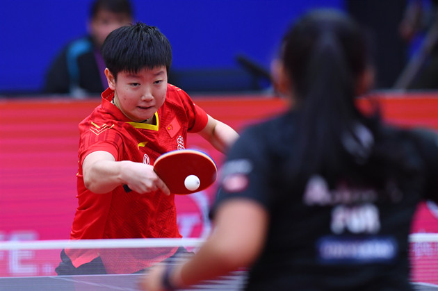 乒乓球女子單打：孫穎莎4-0橫掃對手進四強