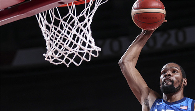 美國男籃險勝法國奧運四連冠 杜蘭特獨取29分