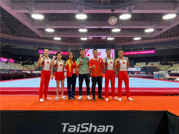 泰山體育新材料產品亮相2021世界體操錦標賽