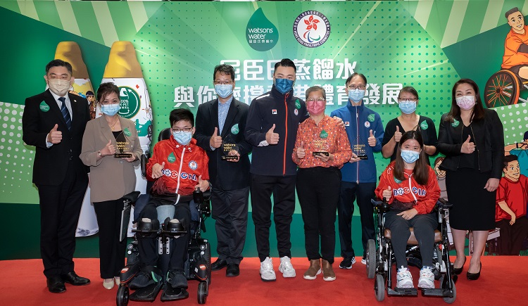 屈臣氏蒸餾水向3位傷健港將「最強後盾」致敬