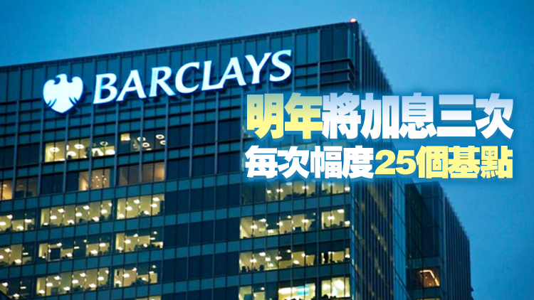 巴克萊：預計美聯儲2022年5月首次加息