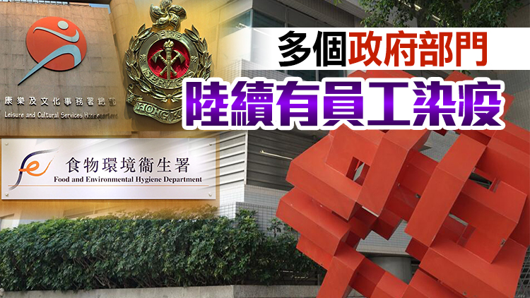 消防處房屋署康文署食環署等18員工初步確診 1人確診