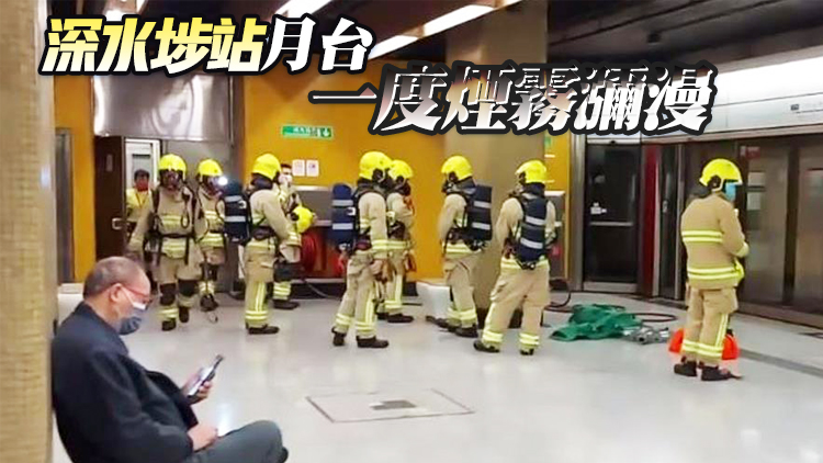 有片丨港鐵一輛往長沙灣站列車疑冒煙 經檢查並無起火