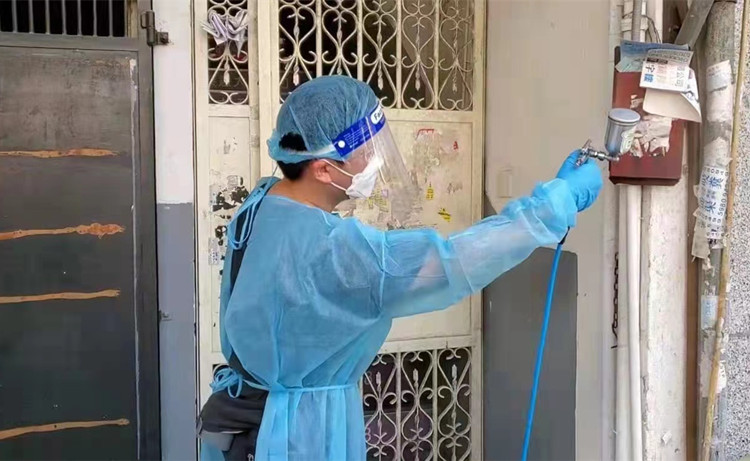 大埔社區抗疫連線支援舊樓消毒齊抗疫