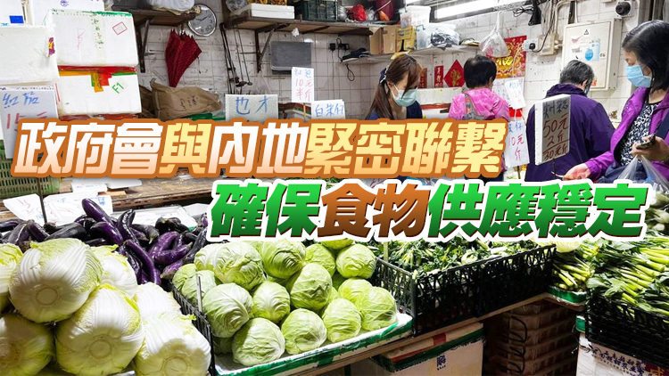 2日內地供港蔬菜逾2400公噸 鮮活食品供應穩定市民毋須過分採購
