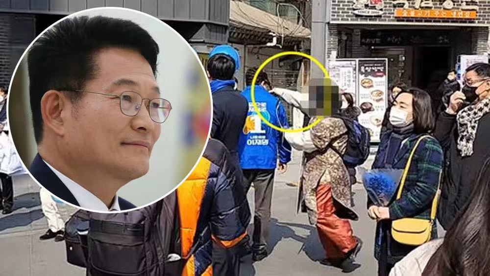 韓總統大選前夕濺血 執政黨黨魁拉票遭人持鐵鎚打頭