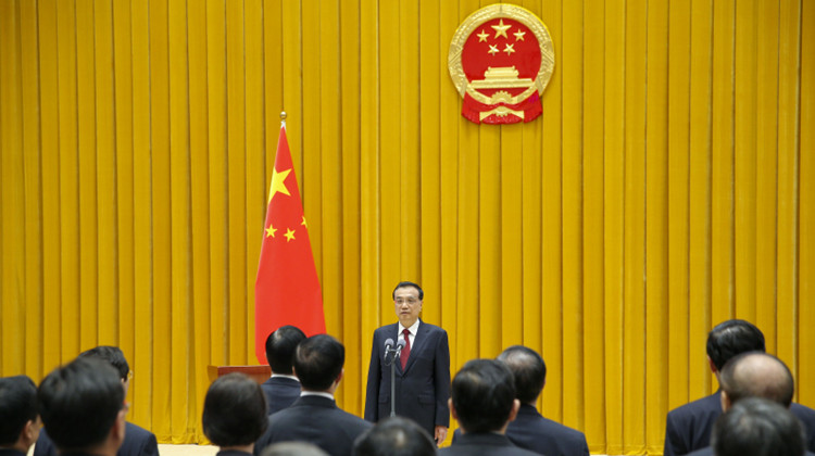 國務院舉行憲法宣誓儀式 李克強總理監誓