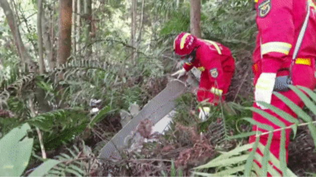 東航客機墜毀現場目擊者：用應急燈照明 徹夜營救