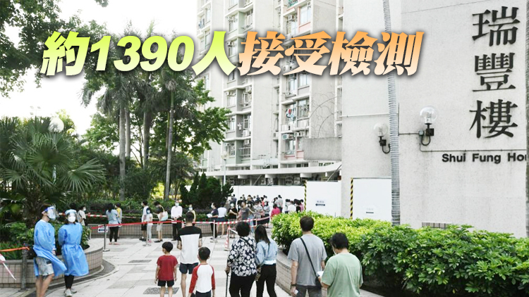 天水圍天瑞（二）邨瑞豐樓強檢發現8宗陽性個案