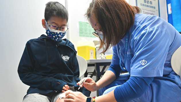 本港16日2.2萬人接種疫苗  3至11歲兒童接種率達64.1%