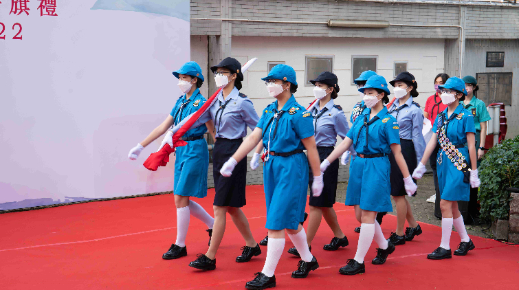 香港女童軍首次在總部舉行五四升旗禮 以中式步操進行儀式
