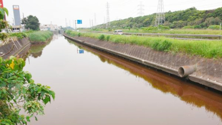 日企泄漏3000立方米脫硫液染紅河水致魚類死亡