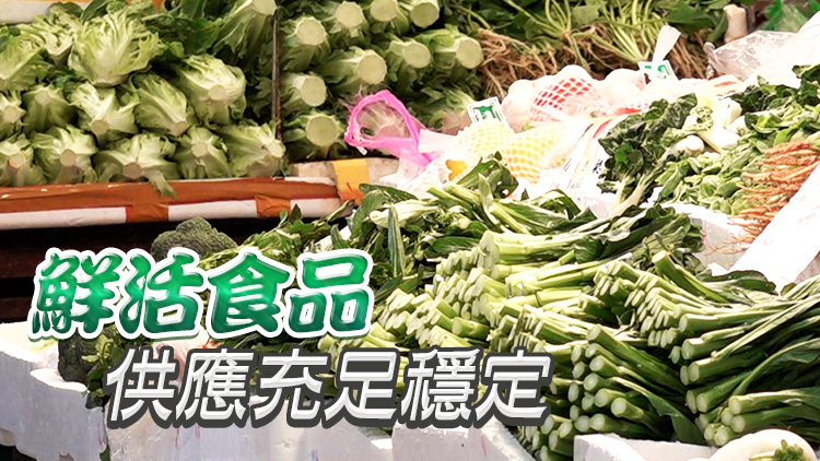 13日內地供港蔬菜逾2700公噸 菜芯及白菜批發價每斤8.1及7.8元