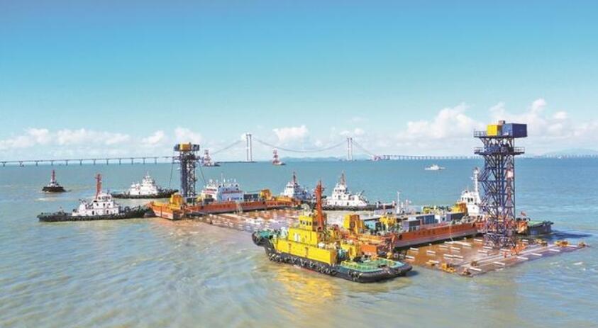 深中通道沉管隧道東側管節安裝全部完成 全長24公里