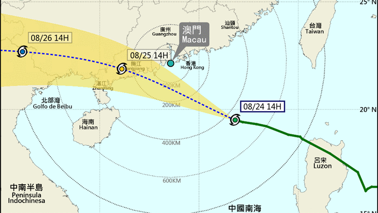 澳門發3號風球 料明早至中午低窪地區及沿岸顯著水浸