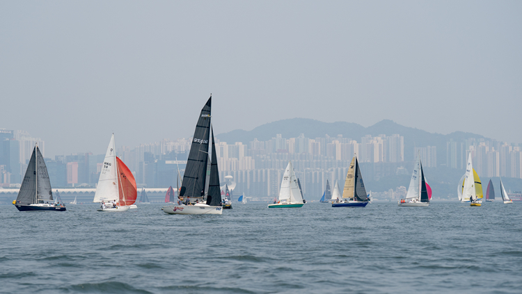 有片 | 「秋季帆船賽」微風下進行  維港千帆並舉場面重現