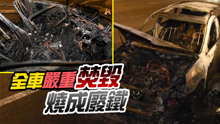 北大嶼山公路私家車自焚 司機跳車逃生全車陷火海