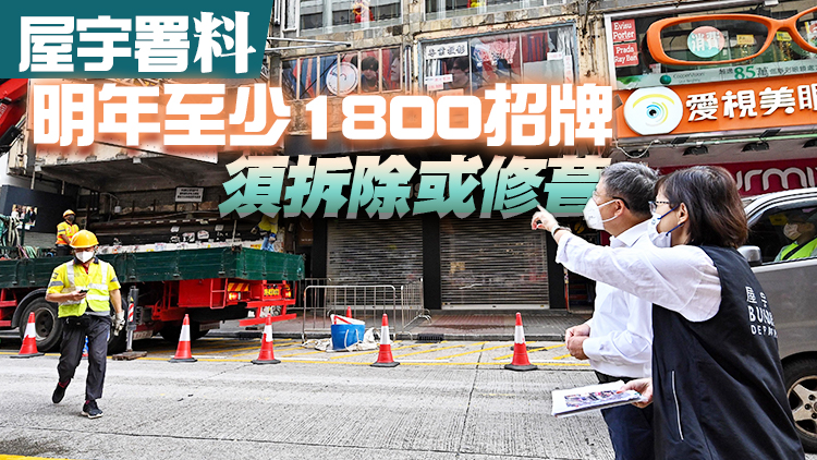 卓永興旺角視察清拆棄置招牌 一大廈4棄置招牌遭舉報須拆除