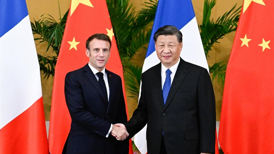 習近平會見法國總統馬克龍