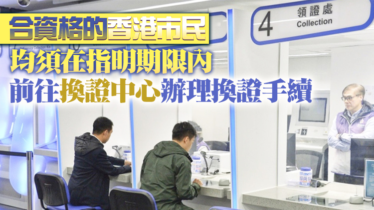 入境處：96至00年出生市民 12月10日前需換領新身份證