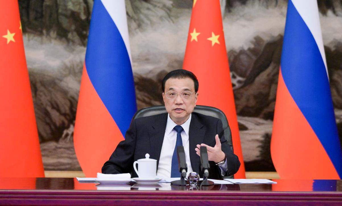 李克強同俄羅斯總理米舒斯京共同主持中俄總理第二十七次定期會晤 韓正出席