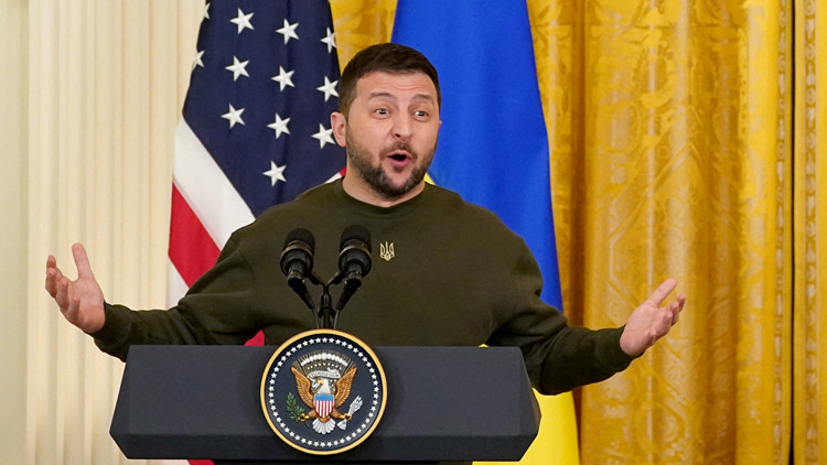 澤連斯基在美國國會發表演講