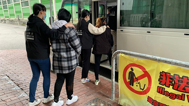 入境處本月16至19日全港打擊非法勞工 拘捕8人