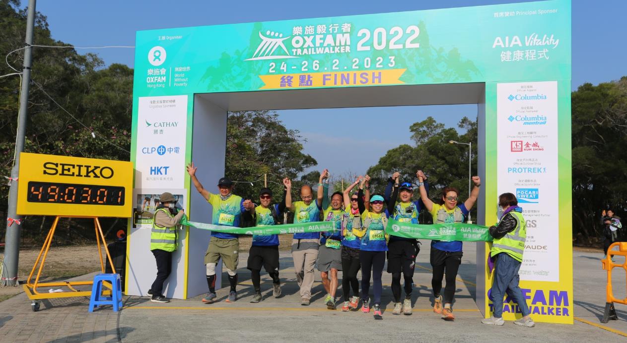 樂施毅行者26日落幕 1271人走畢100公里