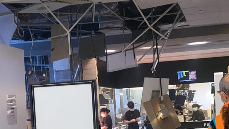 大埔新達廣場麥當勞天花掉落 一名男顧客腿傷送院