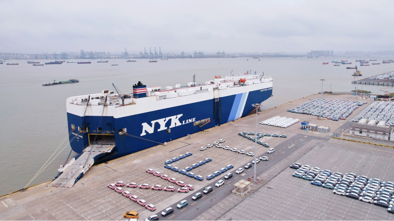 3000台國產新能源汽車在廣州南沙集中出口