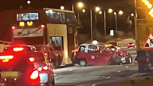 北大嶼山公路3車相撞 的士司機受輕傷 往機場方向一度塞爆