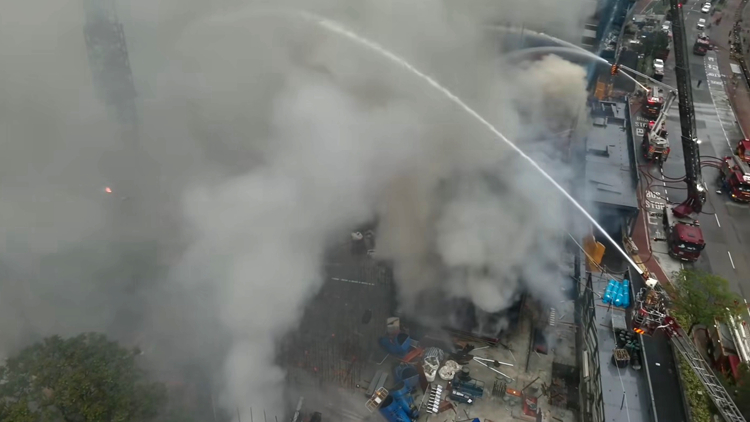 追蹤報道｜洪水橋地盤火警升為4級 暫無傷亡報告