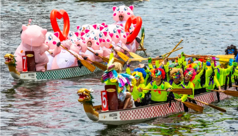 端午節多區舉行龍舟賽 不少市民到場觀賽