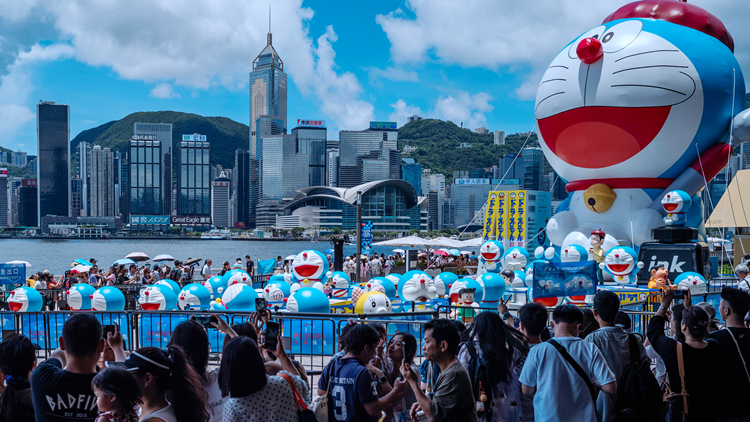 多啦A夢巡迴特展香港站正式揭幕 吸引大批市民及遊客參觀「打卡」