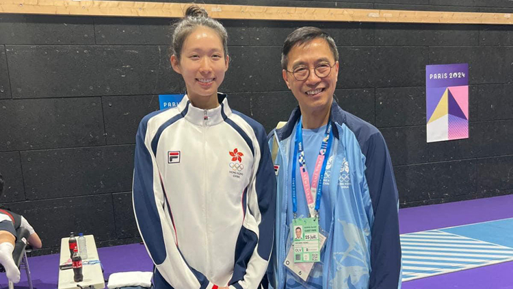 巴黎奧運｜江旻憓下午出戰女子重劍32強賽 楊潤雄到場打氣