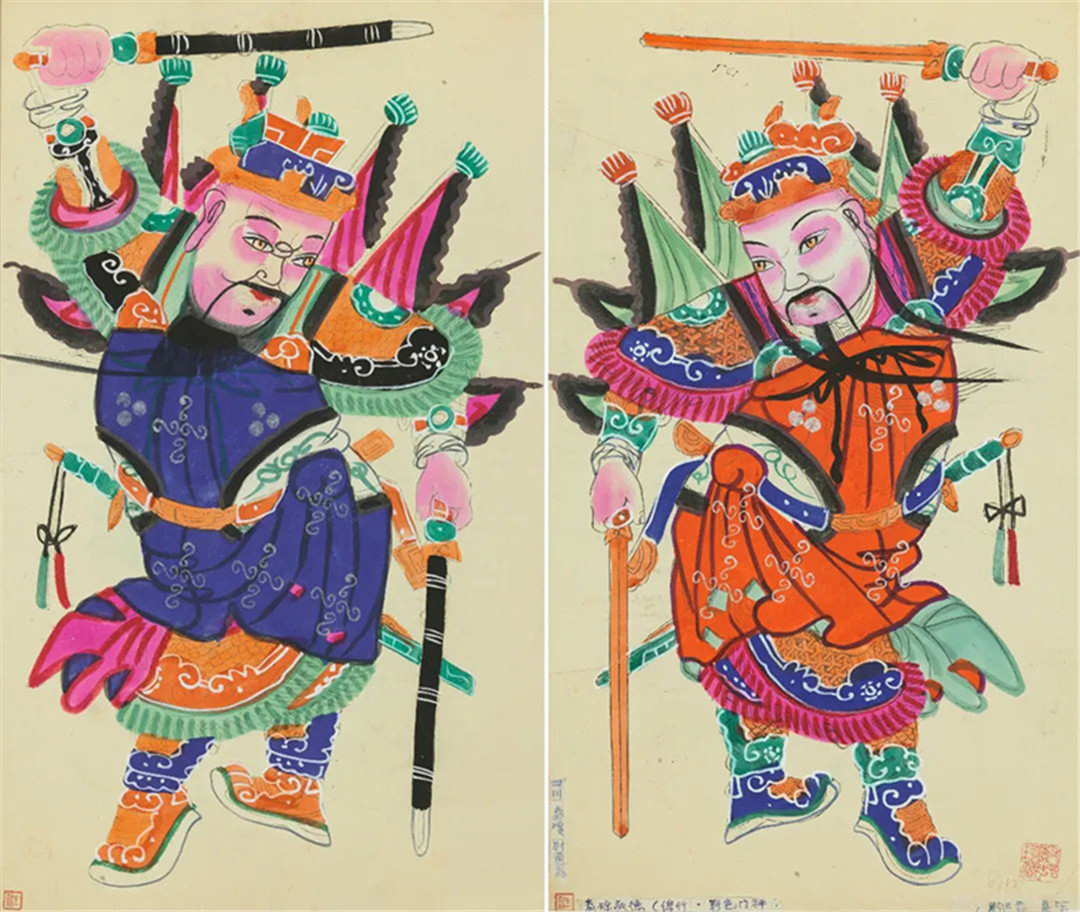 四川綿竹年畫門神《秦瓊 敬德》入選《中國美術館人話館藏》一書