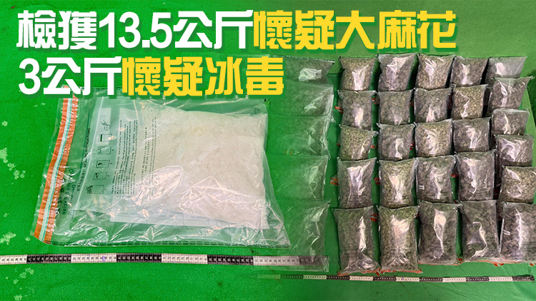 海關機場偵破3宗行李藏毒案 檢值520萬元毒品 拘3男