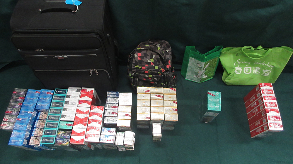 42歲旅客攜1.8萬支私煙入境 被判監禁3個月