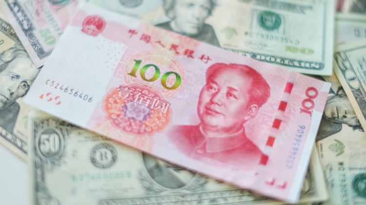 在岸人民幣兌美元收盤上漲143點