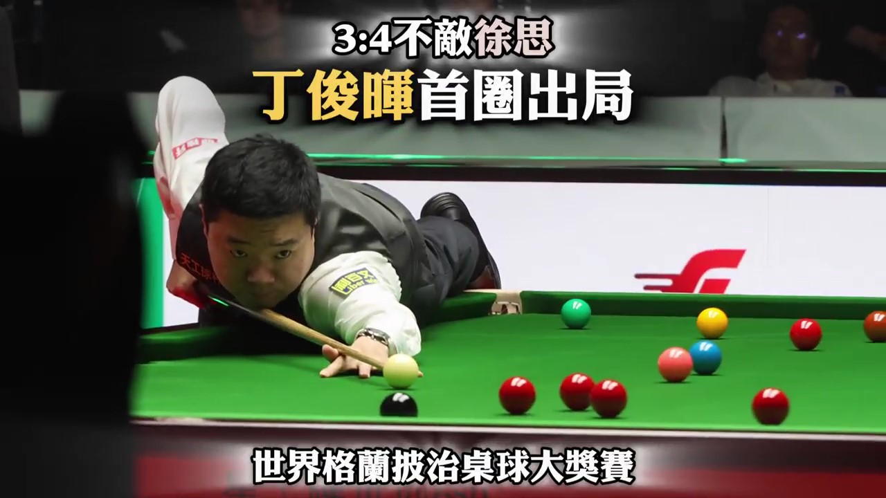 有片｜3:4不敵徐思 丁俊暉首圈出局