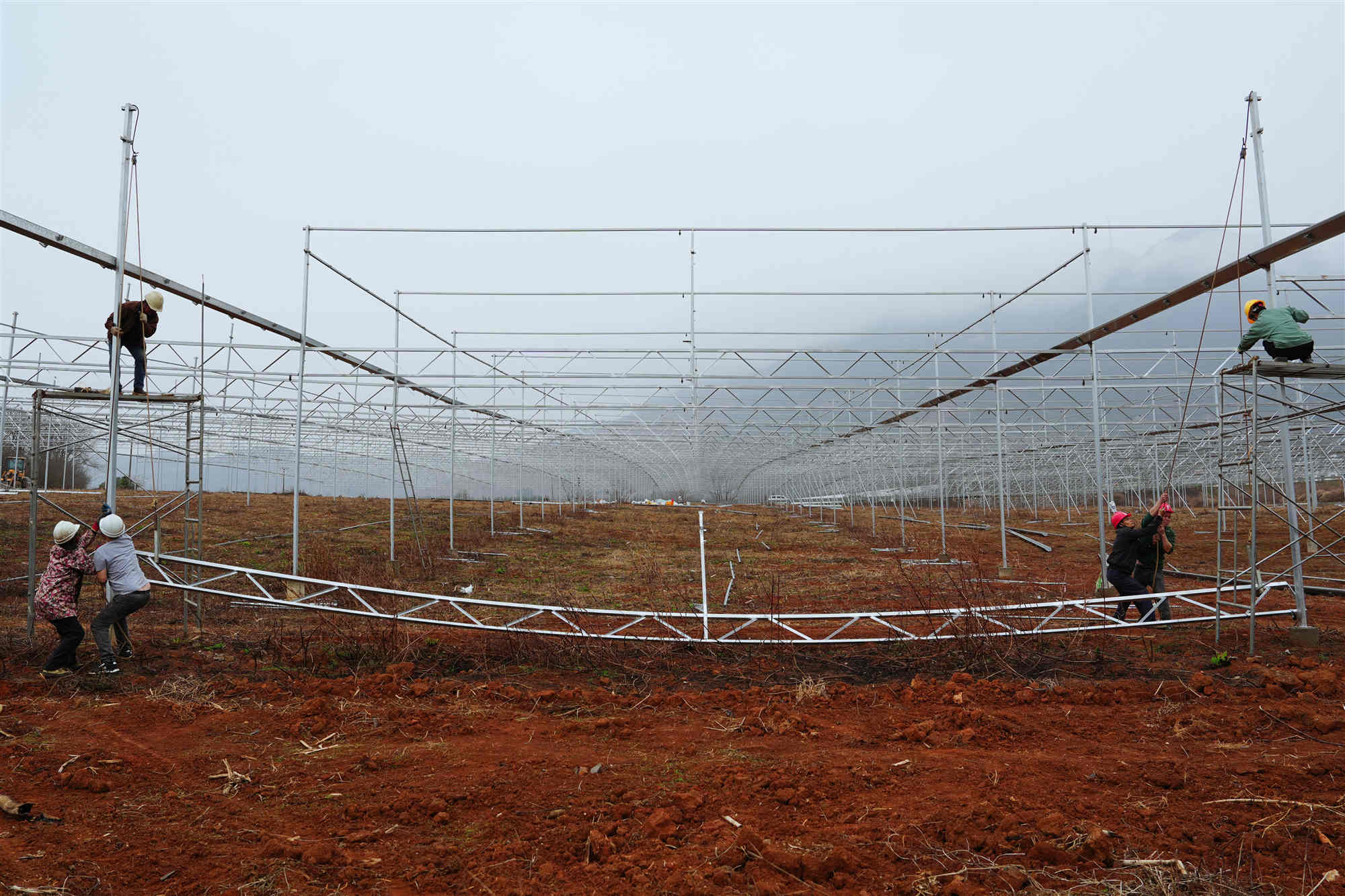 桂賀州鐘山縣大力推動蔬菜設施建設