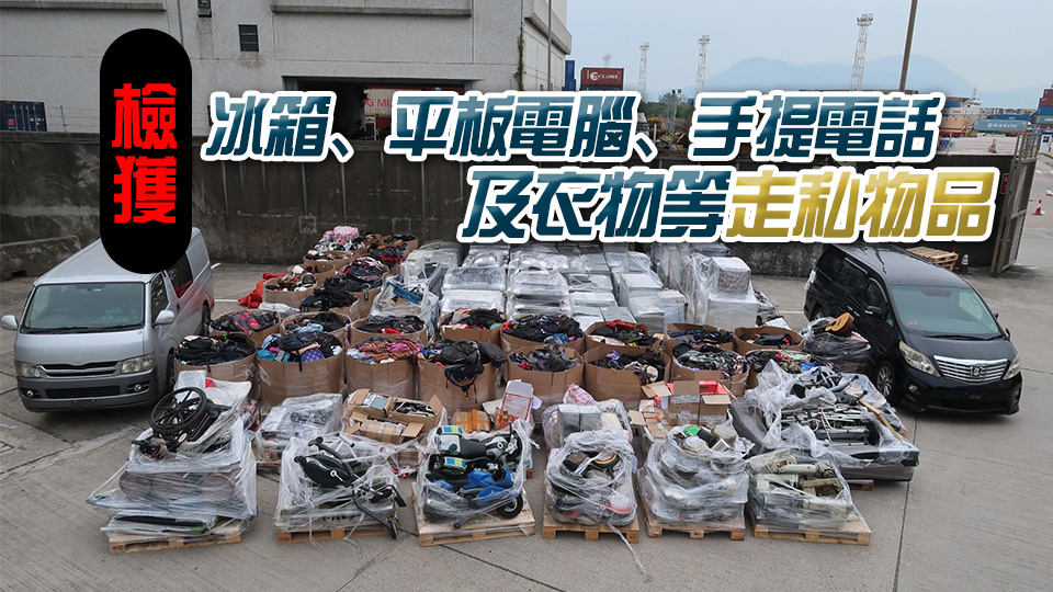 海關偵破利用遠洋船運往新加坡走私案 檢值1000萬走私物品